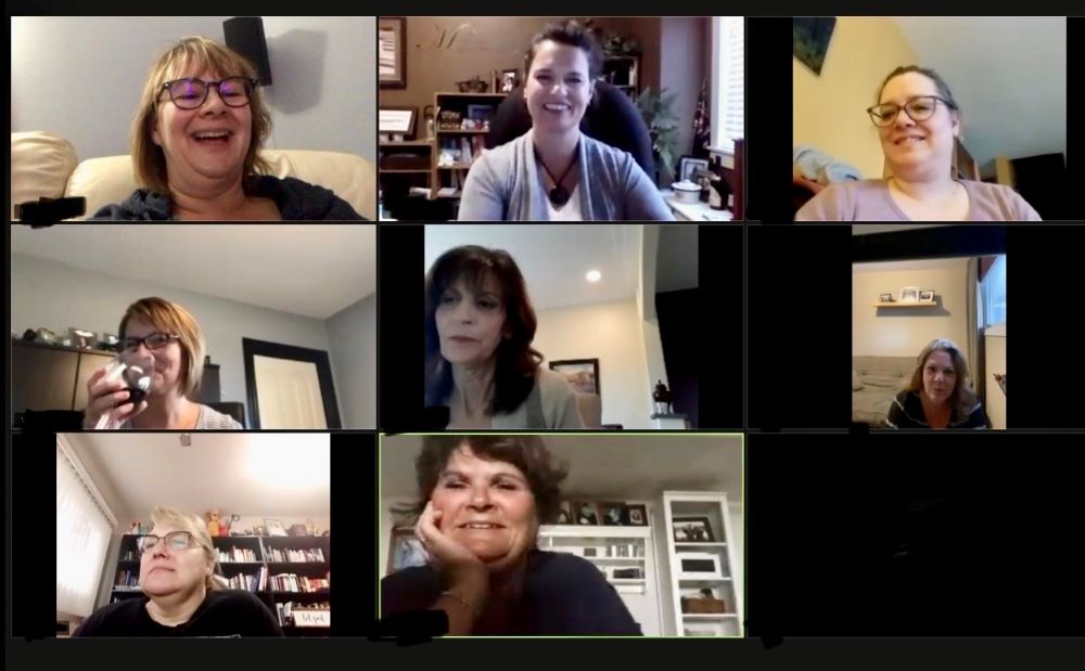 The club meeting over Zoom during COVID.